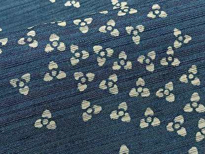 平和屋着物＊夏物　小紋　変わり絽　藍　型染め　小花文　正絹　逸品　未使用　CABJ4091xi