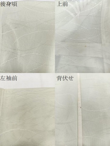 平和屋着物＊夏物　訪問着　絽　駒刺繍　舞蝶文　銀彩　正絹　逸品　CABJ4092xi