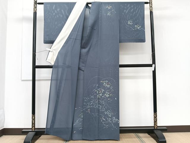 平和屋着物＊夏物　訪問着　絽　ろうけつ染め　枝草花文　金彩　三越扱い　正絹　逸品　未使用　CABJ4097xi