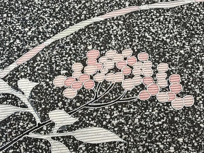 平和屋着物＊夏物　訪問着　絽　枝草花文　たたき染め　黒地　銀彩　正絹　逸品　CABJ4100xi