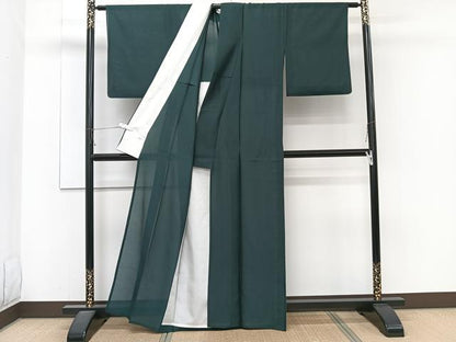 平和屋着物＊夏物　色無地　草紋紗　虫襖色　正絹　逸品　CABJ4102xi