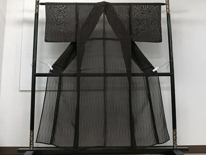 平和屋着物＊夏物　色無地　紗　憲法黒茶色　正絹　逸品　未使用　CABJ4103xi