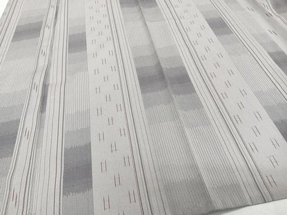 平和屋着物＊夏物　お召　間道井桁文　正絹　逸品　CABJ4105xi