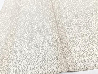平和屋着物＊夏物　本場大島紬　夏大島　白大島　幾何学文　正絹　逸品　CABJ4106xi