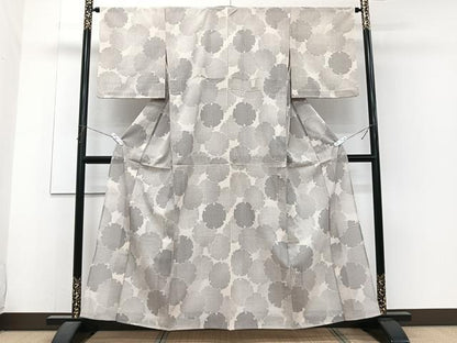 平和屋着物＊夏物　紗紬　雪輪重ね文　正絹　逸品　CABJ4107xi