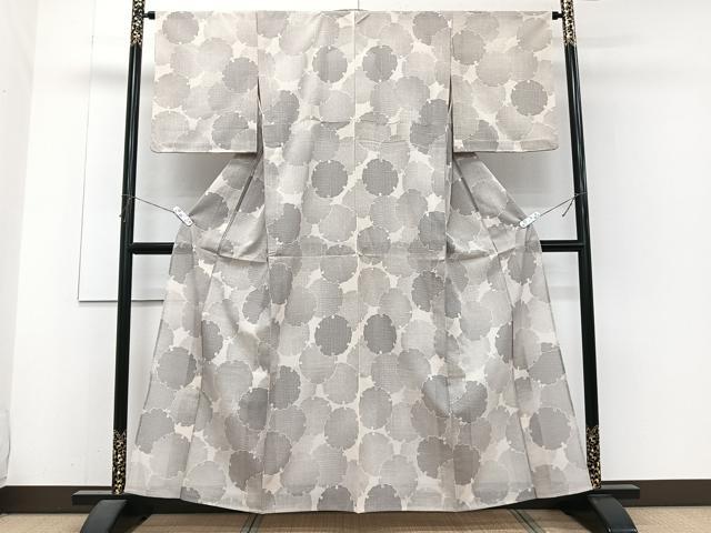 平和屋着物＊夏物　紗紬　雪輪重ね文　正絹　逸品　CABJ4107xi