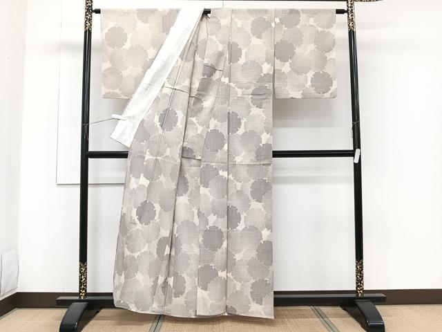 平和屋着物＊夏物　紗紬　雪輪重ね文　正絹　逸品　CABJ4107xi