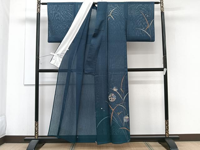 平和屋着物＊夏物　訪問着　紋紗　草花丸文　正絹　逸品　CABJ4108xi