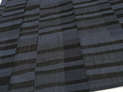 平和屋着物＊夏物　紗紬　100亀甲　横段紋紗　正絹　逸品　CABJ4109xi