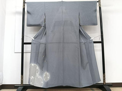 平和屋着物＊夏物　訪問着　縦絽　雪輪箔散らし　暈し染め　正絹　逸品　CABJ4110xi