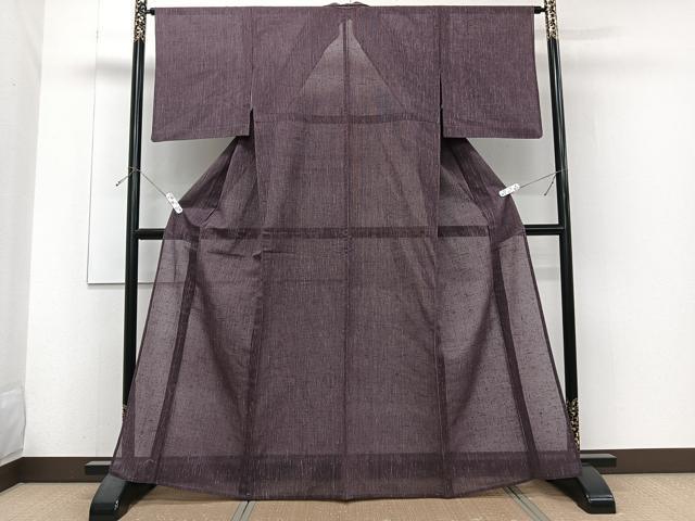 平和屋着物＊夏物　紗紬　縞　正絹　逸品　CABJ4114xi