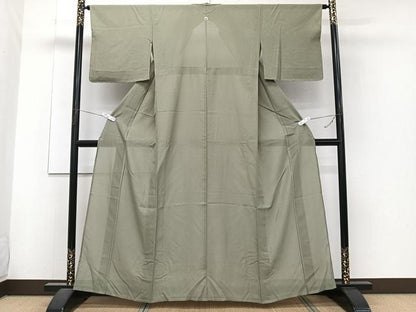 平和屋着物＊夏物　色無地　絽　利休色　高島屋扱い　正絹　逸品　未使用　CABJ4122xi