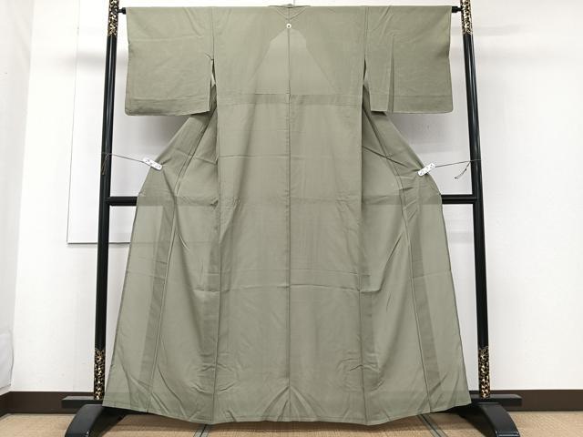 平和屋着物＊夏物　色無地　絽　利休色　高島屋扱い　正絹　逸品　未使用　CABJ4122xi