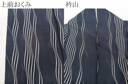 平和屋着物＊夏物　小紋　変わり絽　よろけ縞　正絹　逸品　CABJ4123xi