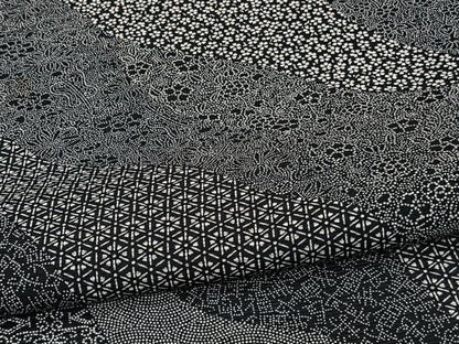 平和屋着物＊夏物　江戸小紋　絽　北原寿永　寄せ小紋柄　黒地　正絹　逸品　CABJ4124xi