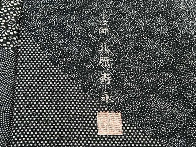 平和屋着物＊夏物　江戸小紋　絽　北原寿永　寄せ小紋柄　黒地　正絹　逸品　CABJ4124xi