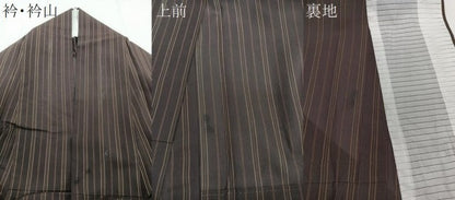 平和屋着物＊夏物　紗紬　間道　ロング丈　正絹　逸品　CABJ4126xi