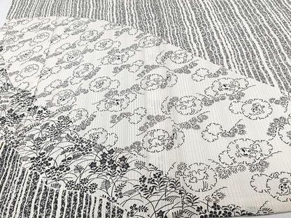 平和屋着物＊夏物　訪問着　縦絽　雪輪動物草花文　正絹　逸品　CABJ4127xi