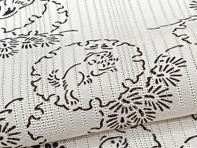 平和屋着物＊夏物　訪問着　縦絽　雪輪動物草花文　正絹　逸品　CABJ4127xi