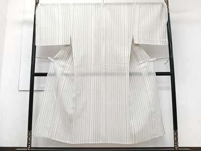 平和屋着物＊夏物　男性　紗紬　間道　やまと誂製　正絹　逸品　CABJ4129xi