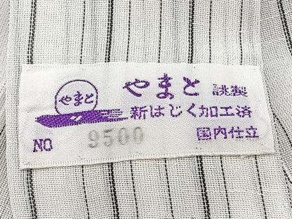 平和屋着物＊夏物　男性　紗紬　間道　やまと誂製　正絹　逸品　CABJ4129xi