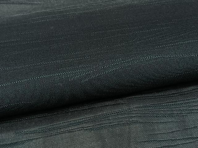 平和屋着物＊夏物　小紋　紗　横段草文　黒地　正絹　逸品　CABJ4132xi
