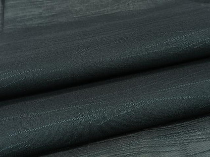 平和屋着物＊夏物　小紋　紗　横段草文　黒地　正絹　逸品　CABJ4132xi