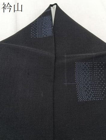 平和屋着物＊夏物　夏大島　紗　色紙重ね文　黒地　正絹　逸品　CABJ4134xi