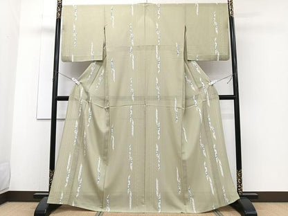 平和屋着物＊夏物　小紋　絽　短冊草花文　正絹　逸品　CABJ4135xi