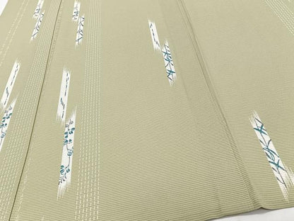 平和屋着物＊夏物　小紋　絽　短冊草花文　正絹　逸品　CABJ4135xi
