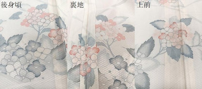 平和屋着物＊夏物　訪問着　菱紋紗　刺繍　草花文　銀彩　正絹　逸品　CABJ4138xi