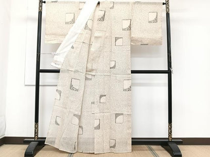 平和屋着物＊夏物　小紋　紗紬　色紙青海波文　やまと誂製　正絹　逸品　未使用　CABJ4140xi