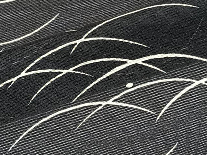 平和屋着物＊夏物　小紋　絽　芝花文　黒地　洗える着物　CABJ4143xi