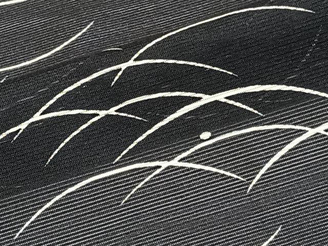 平和屋着物＊夏物　小紋　絽　芝花文　黒地　洗える着物　CABJ4143xi
