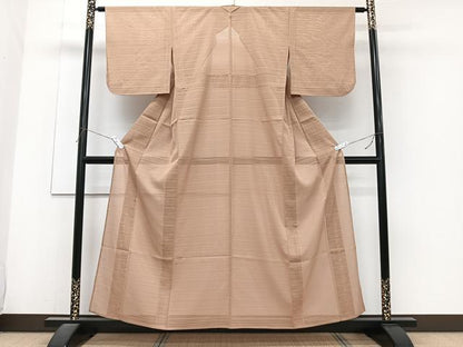 平和屋着物＊洗える最高級着物　＜英＞はなぶさ謹製　夏物　色無地　変わり絽　江戸茶色　洗える着物　CABJ4144xi