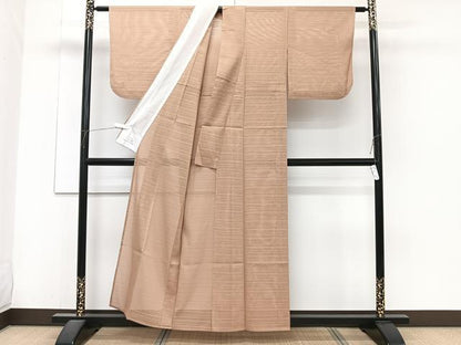 平和屋着物＊洗える最高級着物　＜英＞はなぶさ謹製　夏物　色無地　変わり絽　江戸茶色　洗える着物　CABJ4144xi