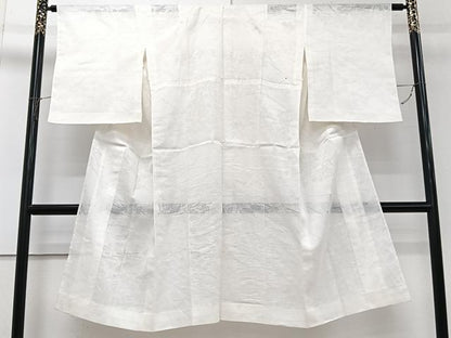 平和屋着物＊夏物　長襦袢　枝草花紋紗　胡粉色　麻　逸品　CABJ4145xi