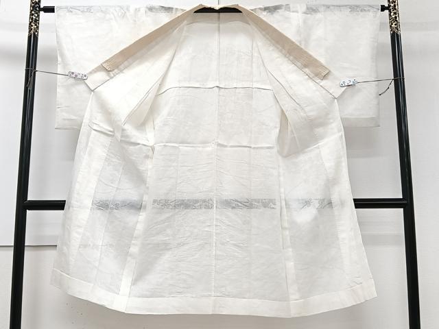 平和屋着物＊夏物　長襦袢　枝草花紋紗　胡粉色　麻　逸品　CABJ4145xi
