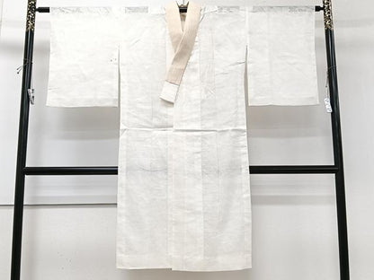 平和屋着物＊夏物　長襦袢　枝草花紋紗　胡粉色　麻　逸品　CABJ4145xi