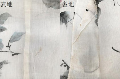 平和屋着物＊夏物　本場小千谷縮　手描き　枝草花文　麻　逸品　CABJ4146xi