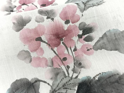 平和屋着物＊夏物　本場小千谷縮　手描き　枝草花文　麻　逸品　CABJ4146xi