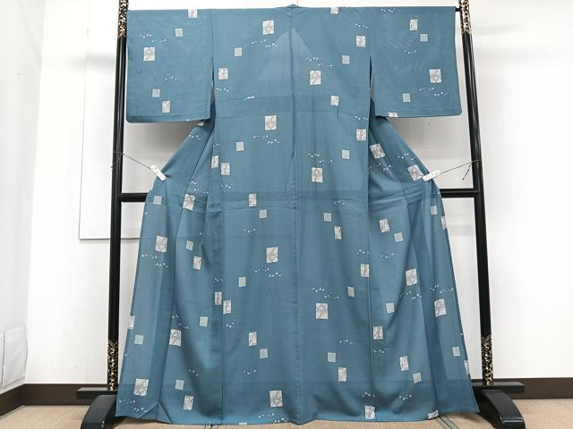 平和屋着物＊夏物　小紋　絽　色紙枝木文　正絹　逸品　CABJ4147xi