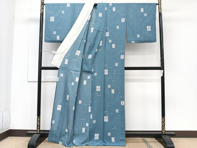 平和屋着物＊夏物　小紋　絽　色紙枝木文　正絹　逸品　CABJ4147xi