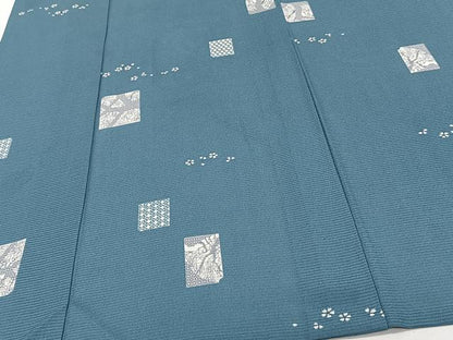 平和屋着物＊夏物　小紋　絽　色紙枝木文　正絹　逸品　CABJ4147xi