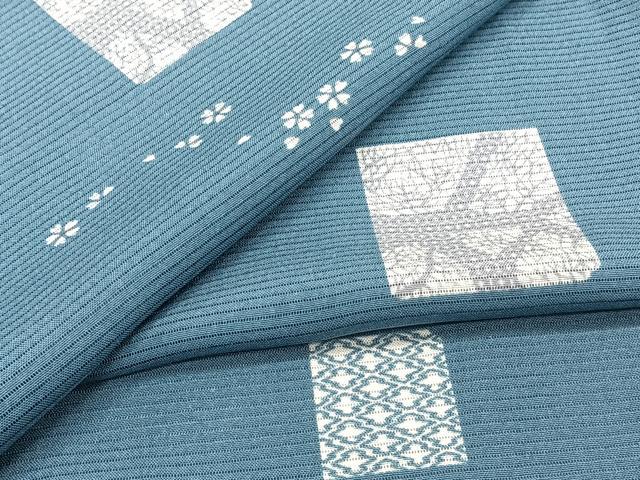 平和屋着物＊夏物　小紋　絽　色紙枝木文　正絹　逸品　CABJ4147xi