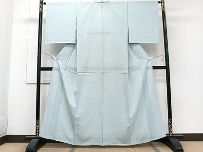 平和屋着物＊夏物　色無地　絽　水色　正絹　逸品　CABJ4148xi