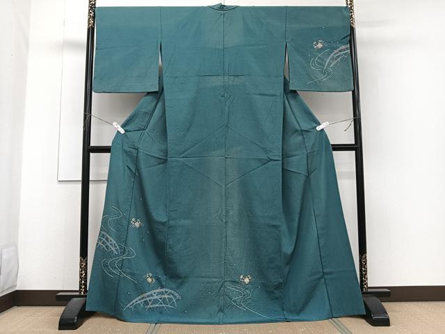 平和屋着物＊夏物　訪問着　流水籬文　蟹　金彩　正絹　逸品　CABJ4150xi