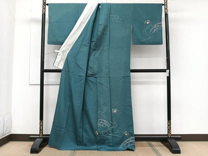 平和屋着物＊夏物　訪問着　流水籬文　蟹　金彩　正絹　逸品　CABJ4150xi