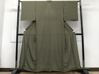 平和屋着物＊夏物　色無地　絽　海松色　正絹　逸品　未使用　CABJ4151xi