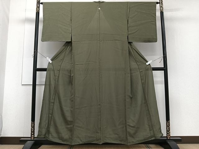 平和屋着物＊夏物　色無地　絽　海松色　正絹　逸品　未使用　CABJ4151xi